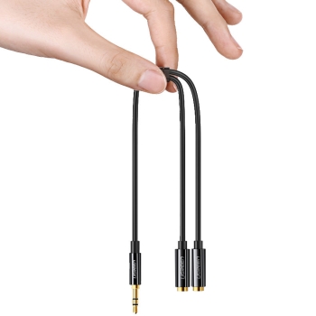 Rozdzielacz przewód słuchawkowy mini jack 3.5 mm na 2x mini jack 3.5mm 20cm biały